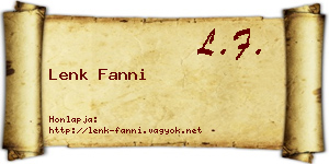Lenk Fanni névjegykártya